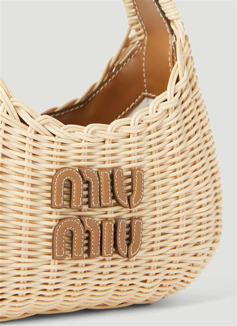 Miu Wander wicker handbag